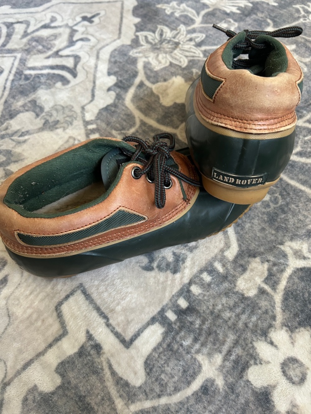 Men's Green & Brown Waterproof Duck Shoes